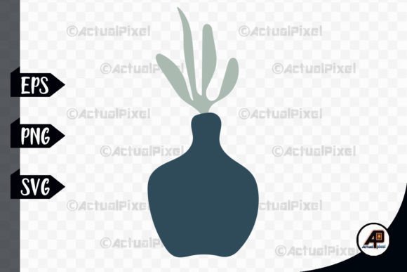 Abstract Vase with Leaf Hand Drawn SVG P Review